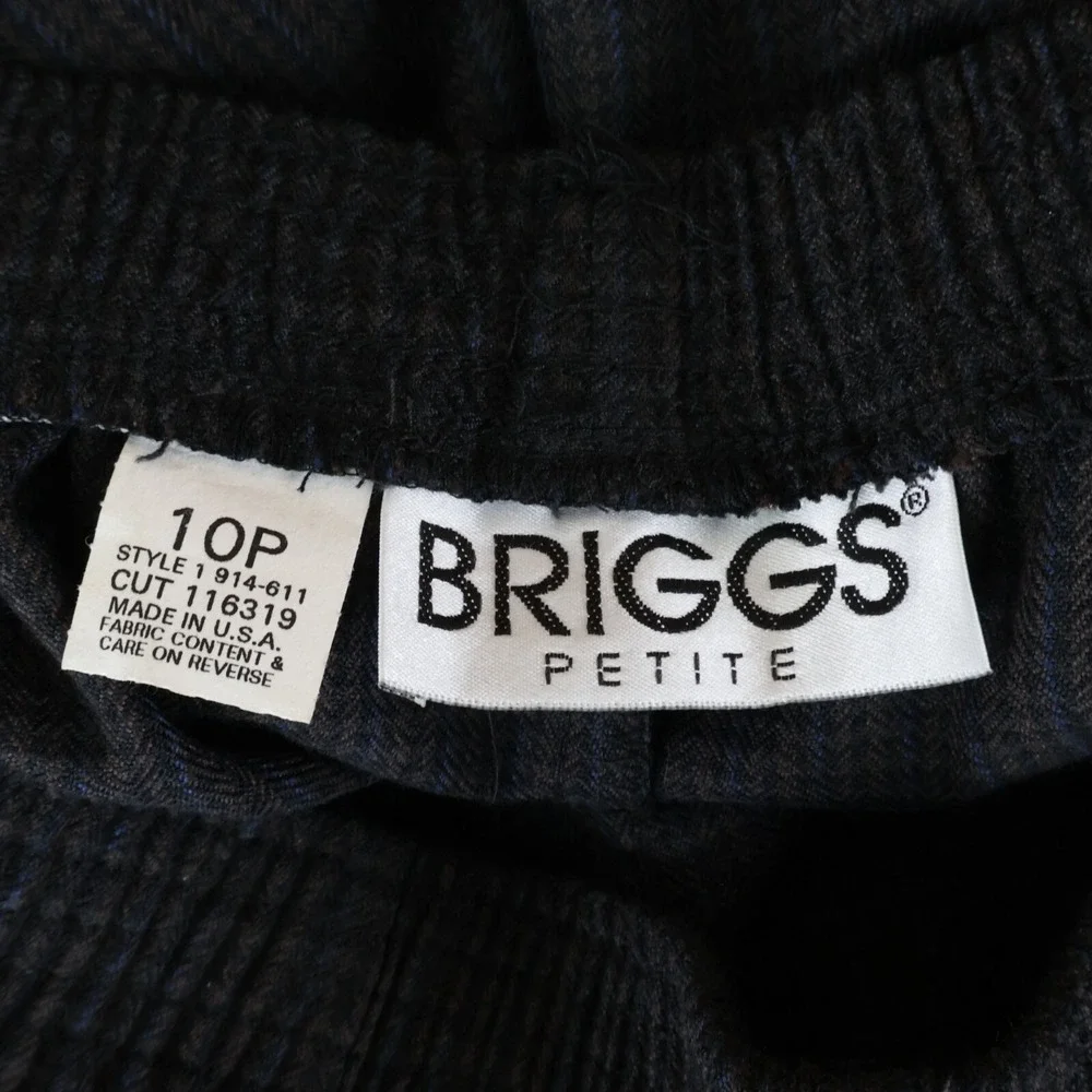 Briggs Pants Womens Size 10P Dark Blue Geometric High Rise Stretch Waist NWT $34